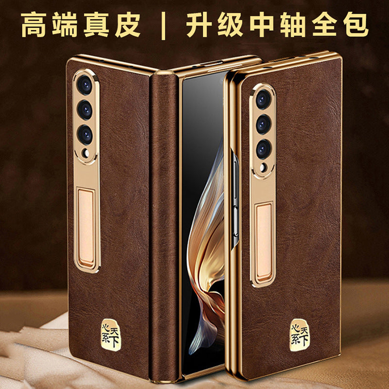 Premium Genuine Leather Case for Samsung Galaxy Z Fold Series – All-Inclusive Hinge Protection