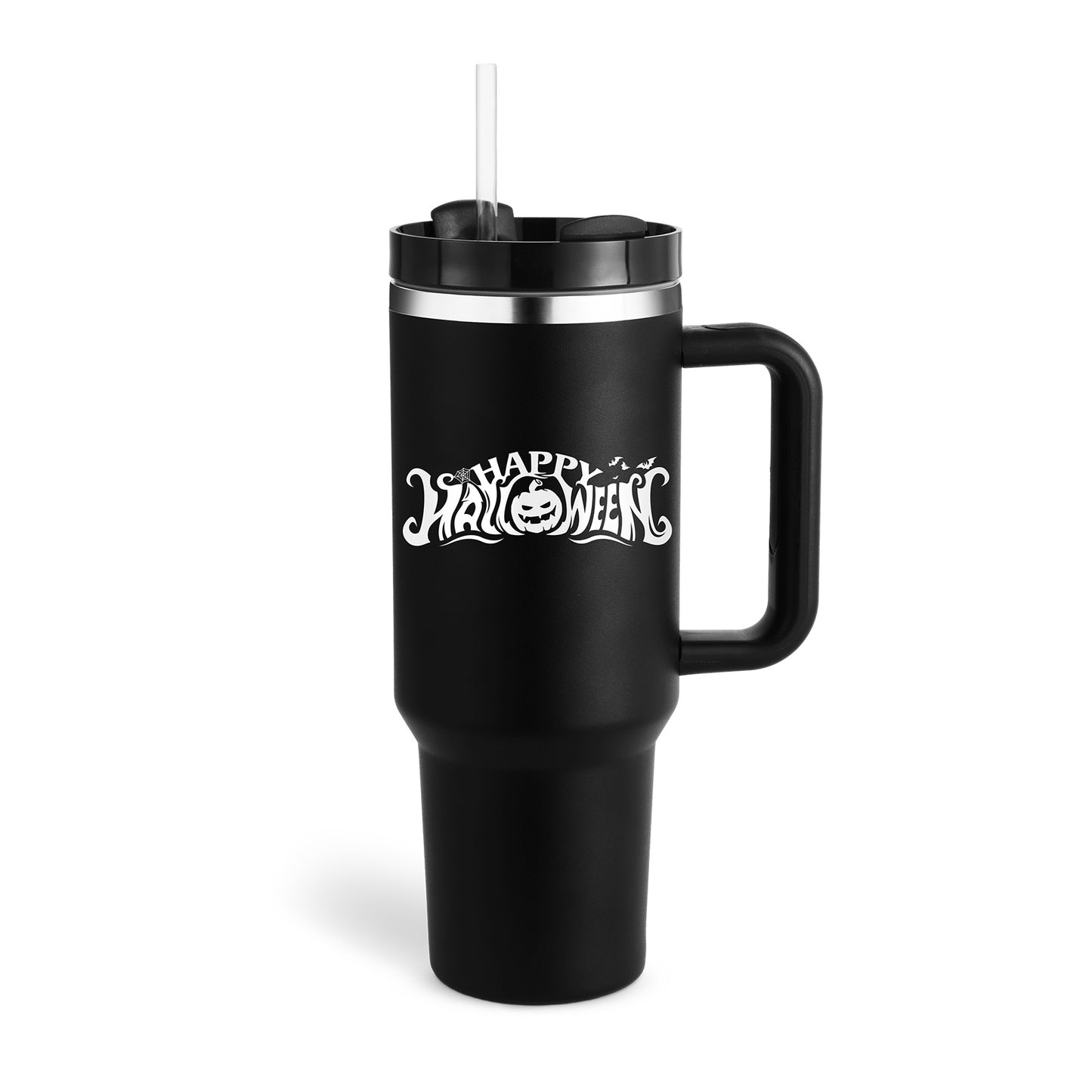 Trendy cute Insulated Tumbler with Handle and Straw | Spill-Proof, Vacuum-Sealed Stainless Steel Coffee Mug