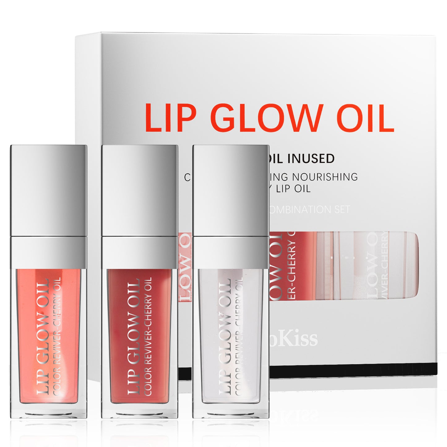 3-in-1 Lip Glow Oil Set – Moisturizing &amp; Repairing Lip Treatment – 3 Shades for Perfect Hydration