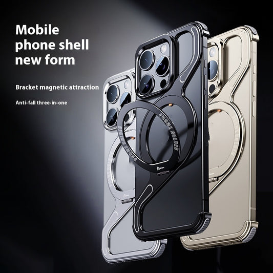 Magnetic Z-Holder Metal Phone Case for iPhone – Sleek, Durable &amp; Built-In Stand