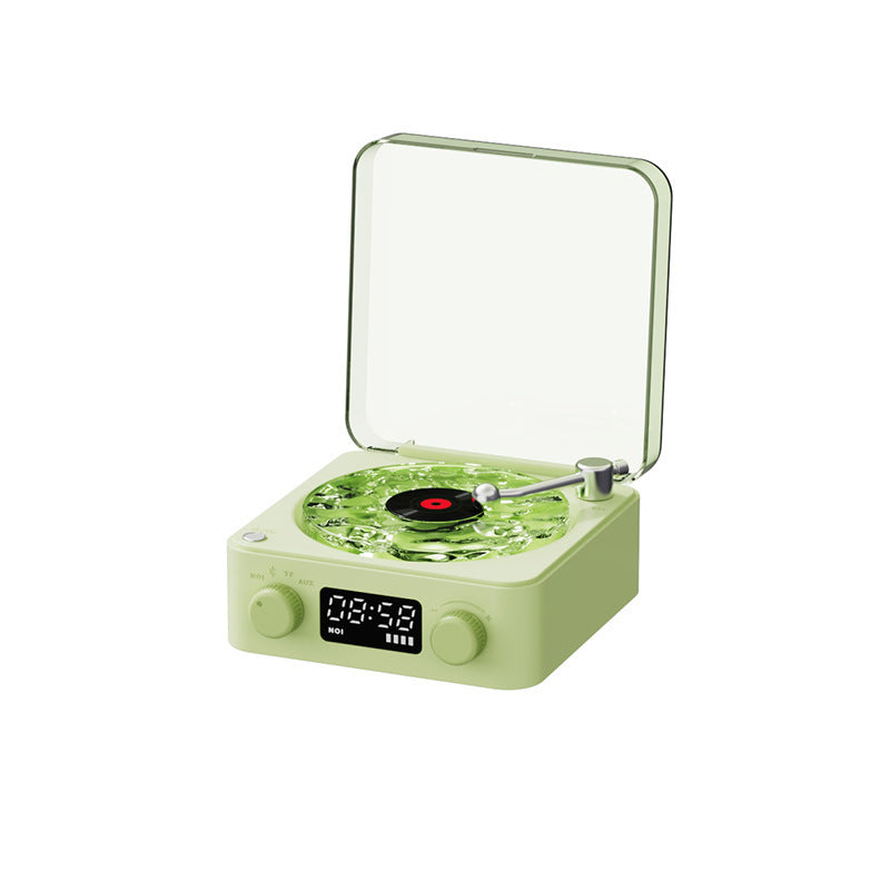 Retro Turntable Speaker - Wireless Bluetooth 5.0 Vinyl Player with Stereo Sound &amp; RGB Light