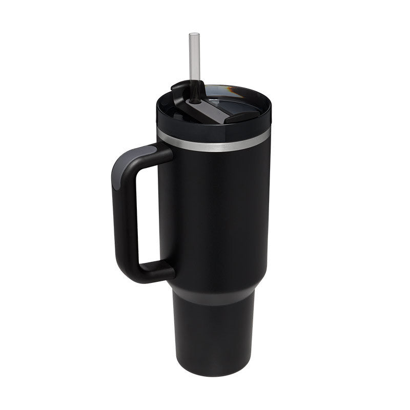 Trendy cute Insulated Tumbler with Handle and Straw | Spill-Proof, Vacuum-Sealed Stainless Steel Coffee Mug